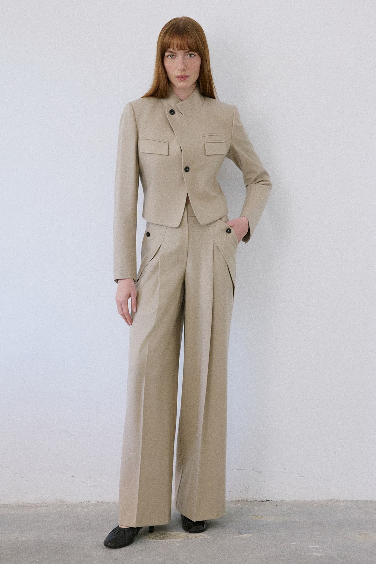 Asymmetric Lined Slim Fit Blazer