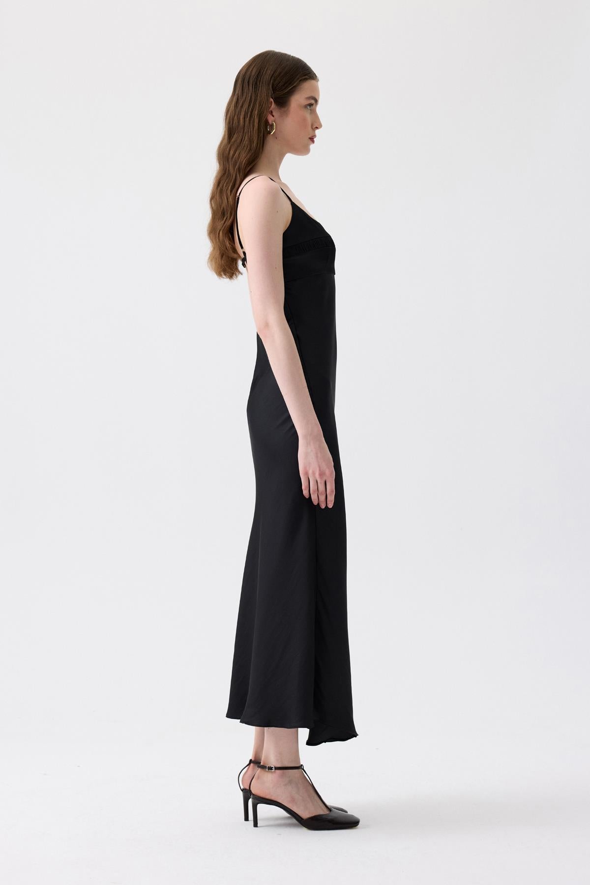 Back Strap Detail Long Dress
