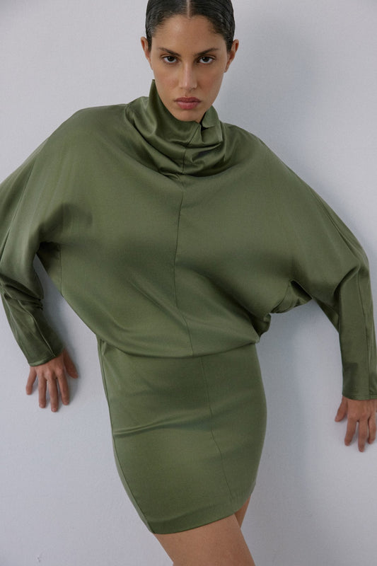 Backless Satin Mini Dress