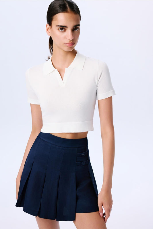 Basic Short Sleeve Crop Blouse