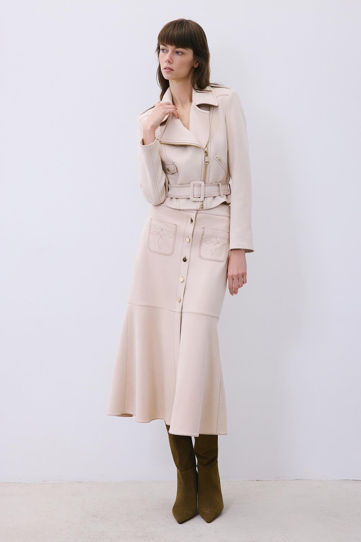 Biker Jacket with Gold Details