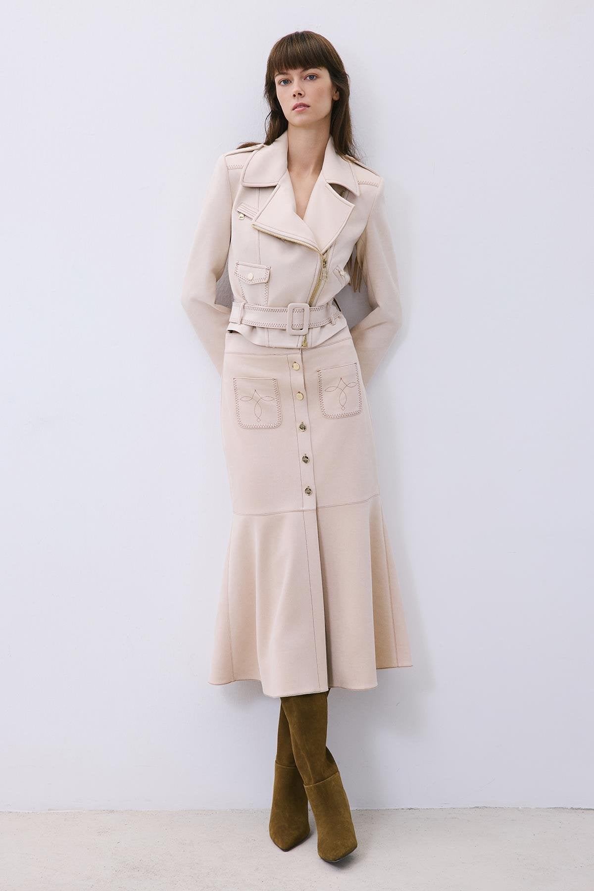 Biker Jacket with Gold Details