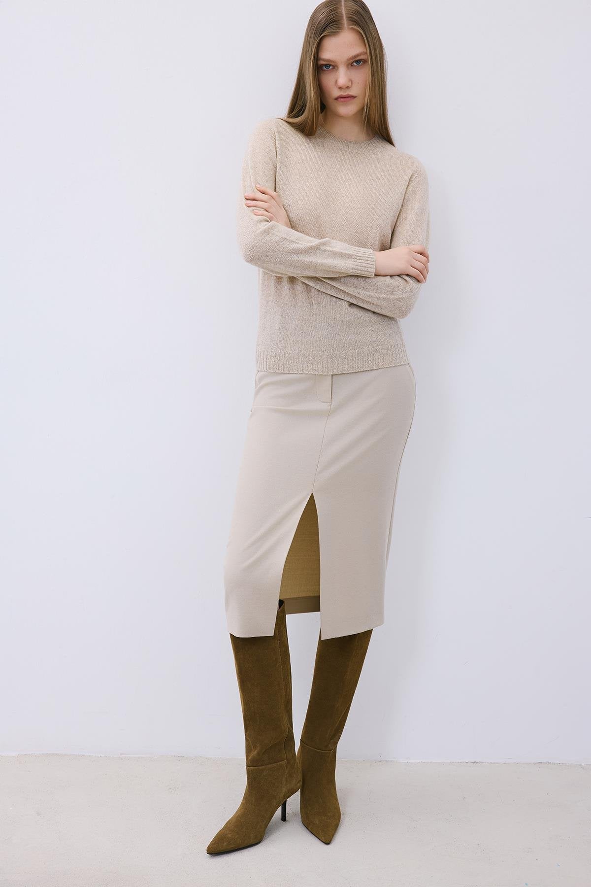 Cashmere Basic Knit Blouse