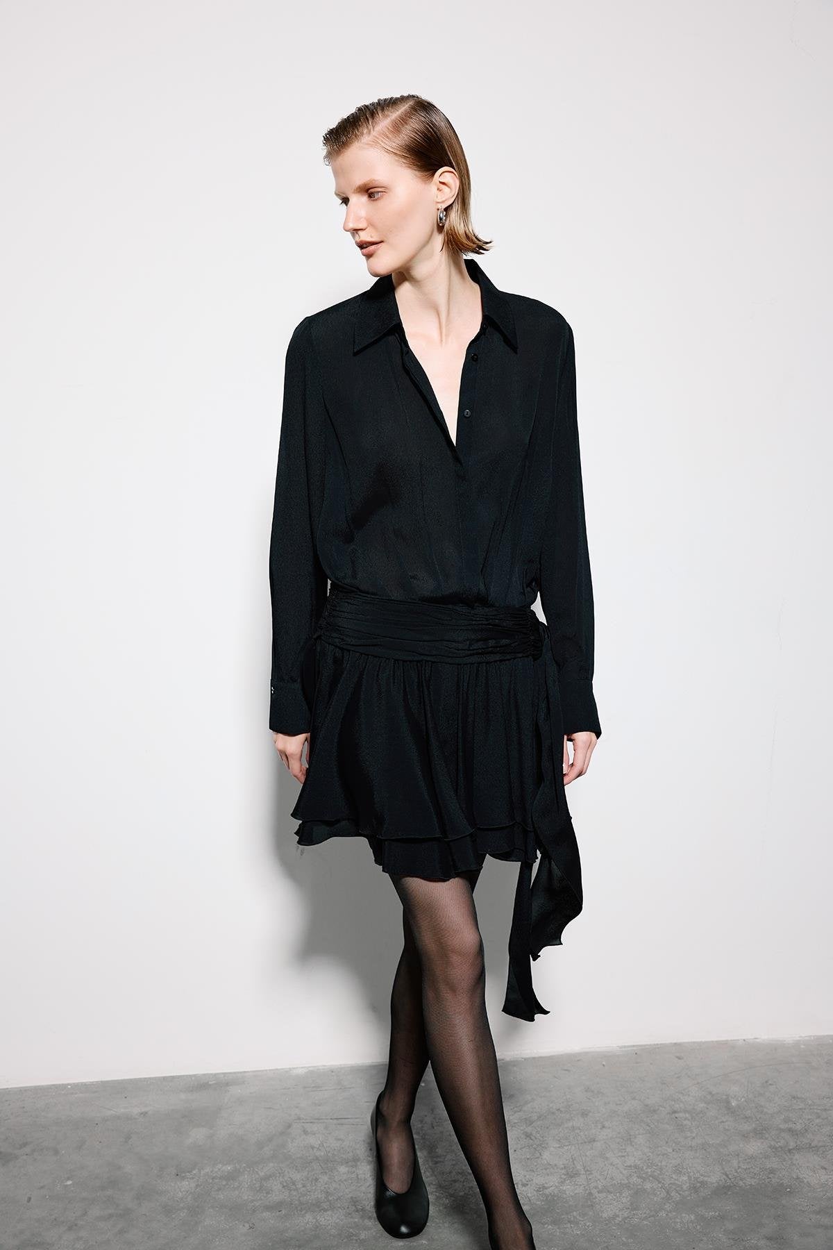 Mini Dress With Ruched Waist