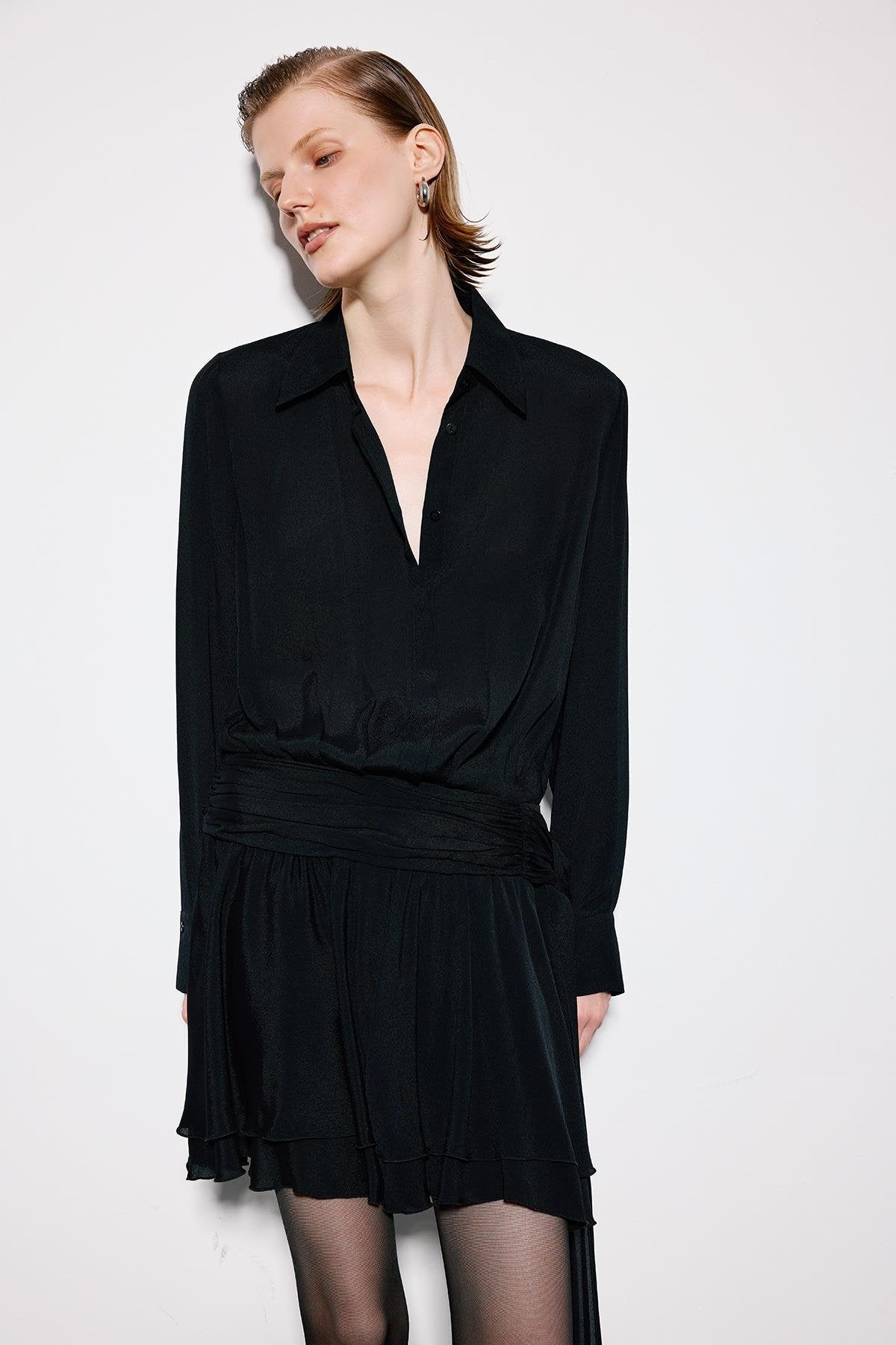 Mini Dress With Ruched Waist