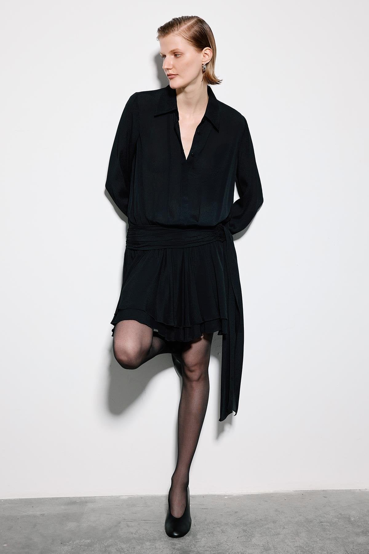 Mini Dress With Ruched Waist