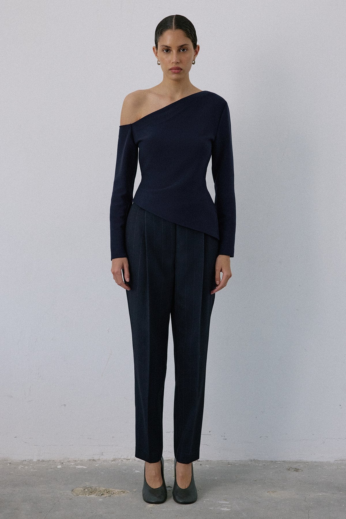 Boat Neck Long Sleeve Blouse