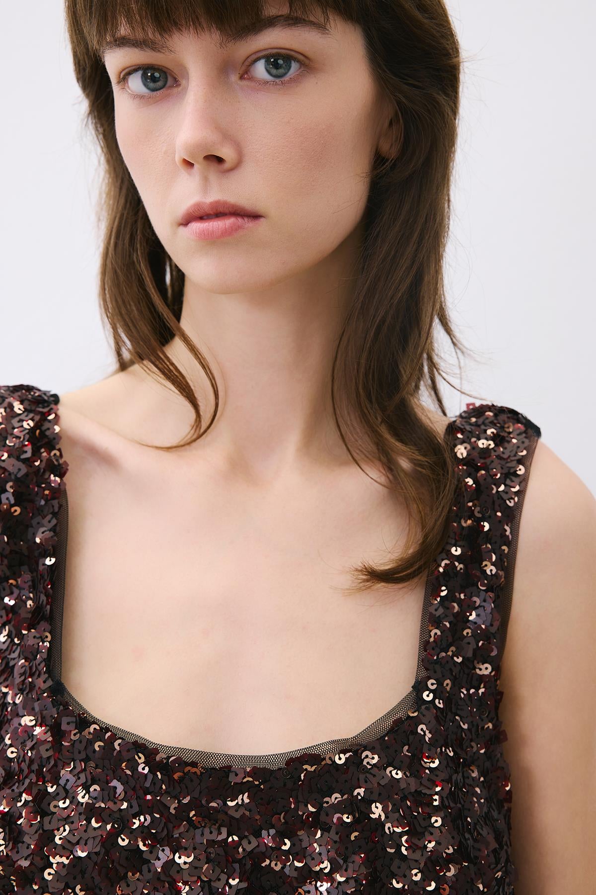 Sequin Mini Dress with Straps