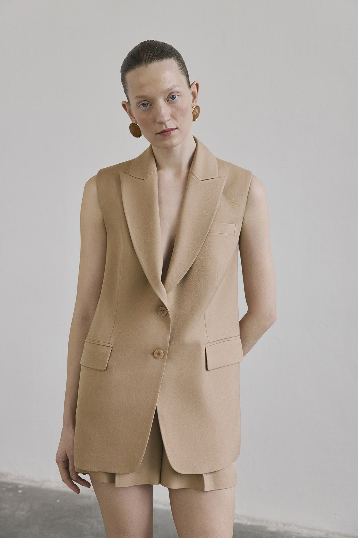 Button Front Side Pocket Vest