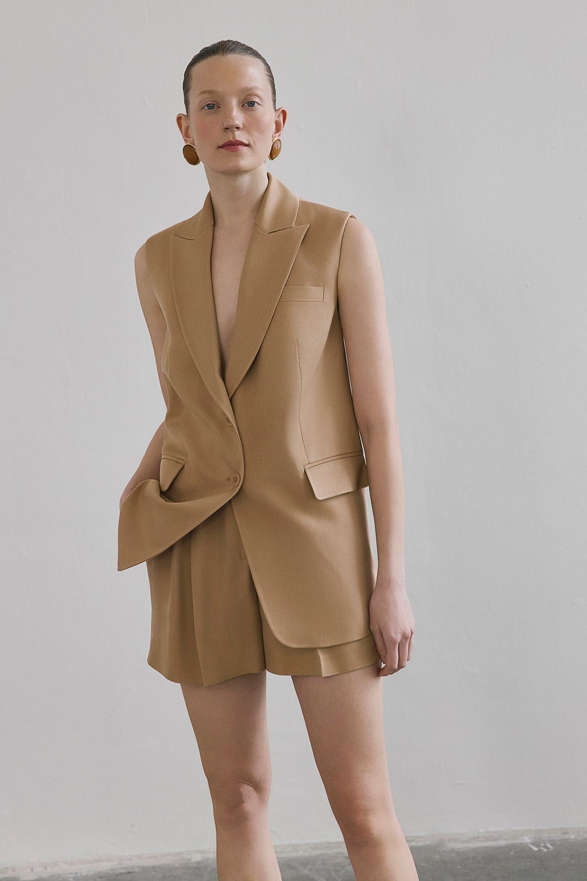 Button Front Side Pocket Vest