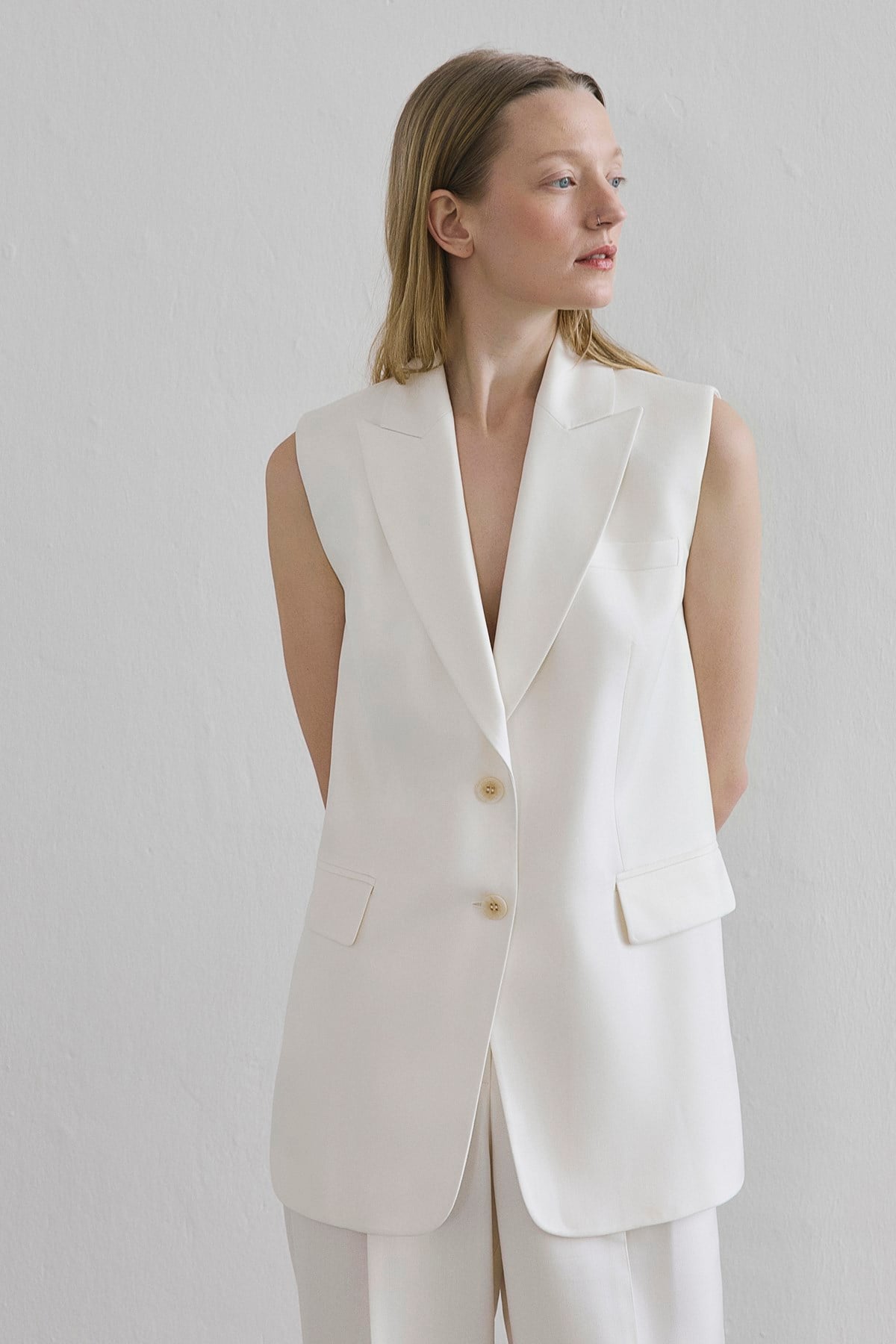 Button Front Side Pocket Vest
