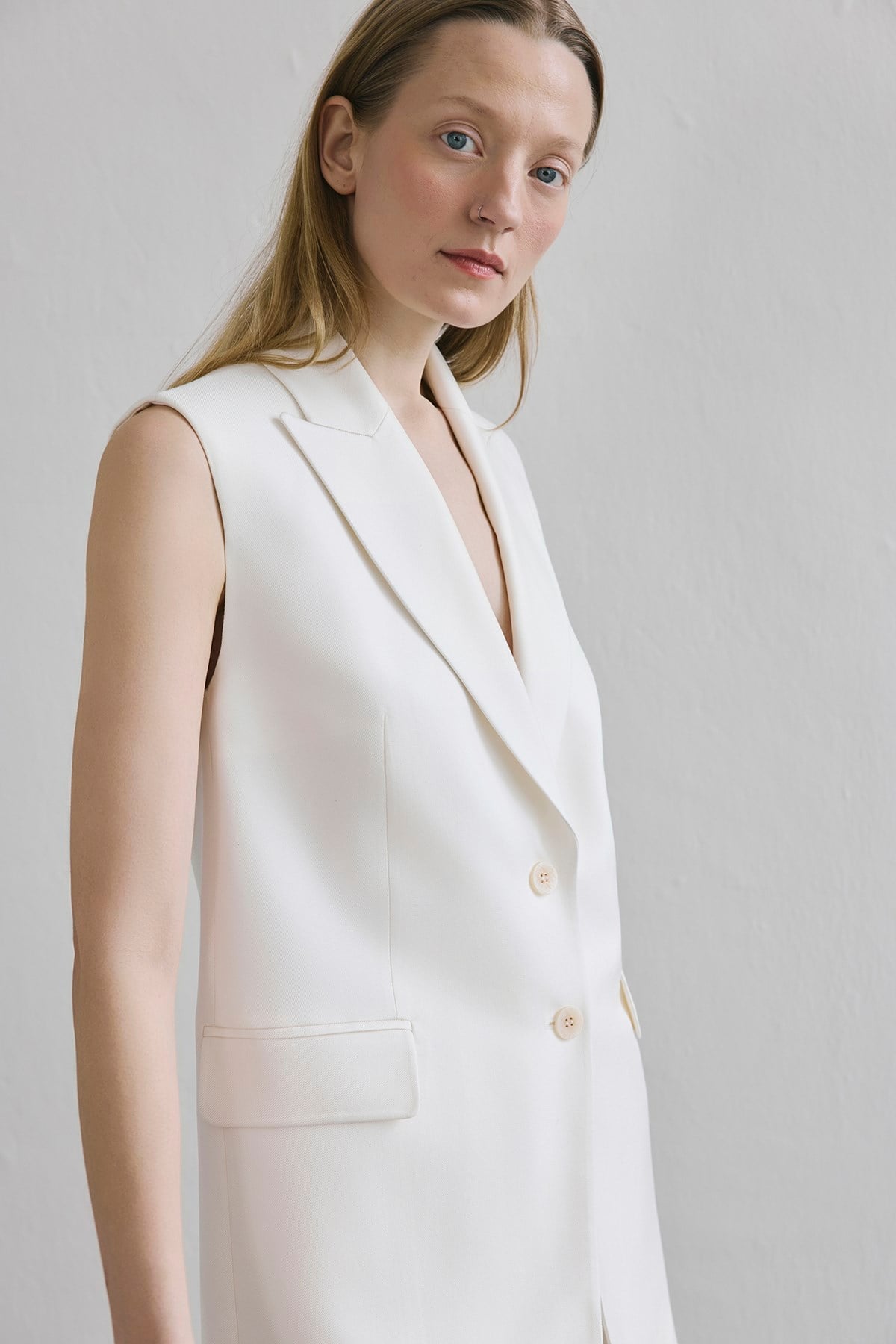 Button Front Side Pocket Vest