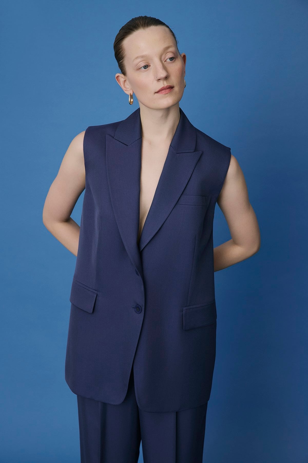 Button Front Side Pocket Vest