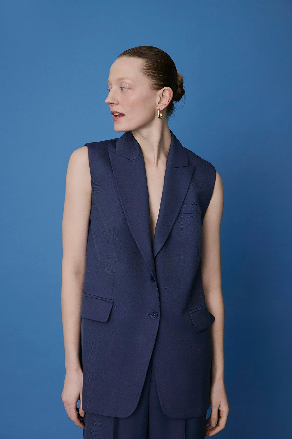 Button Front Side Pocket Vest