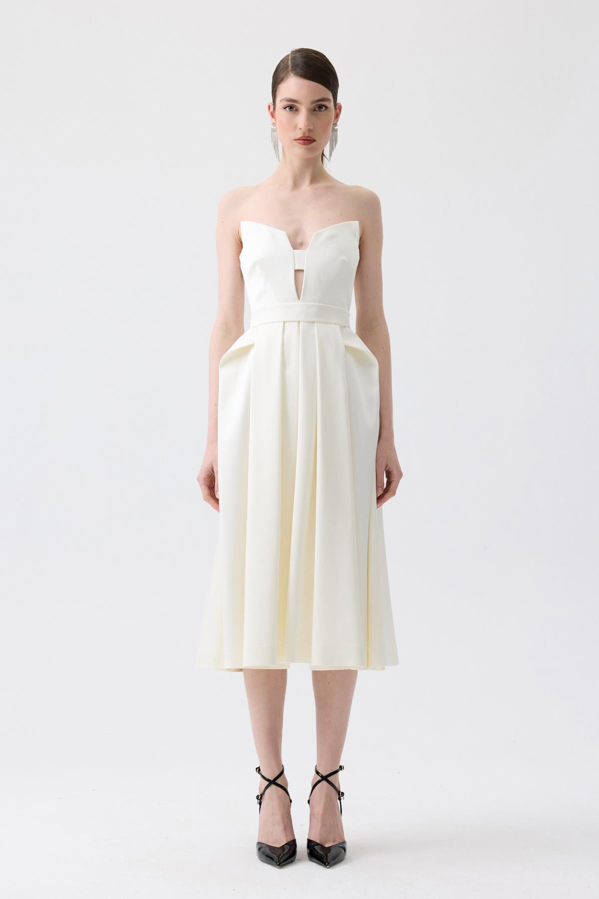 Chest Cut-Out Midi Dress