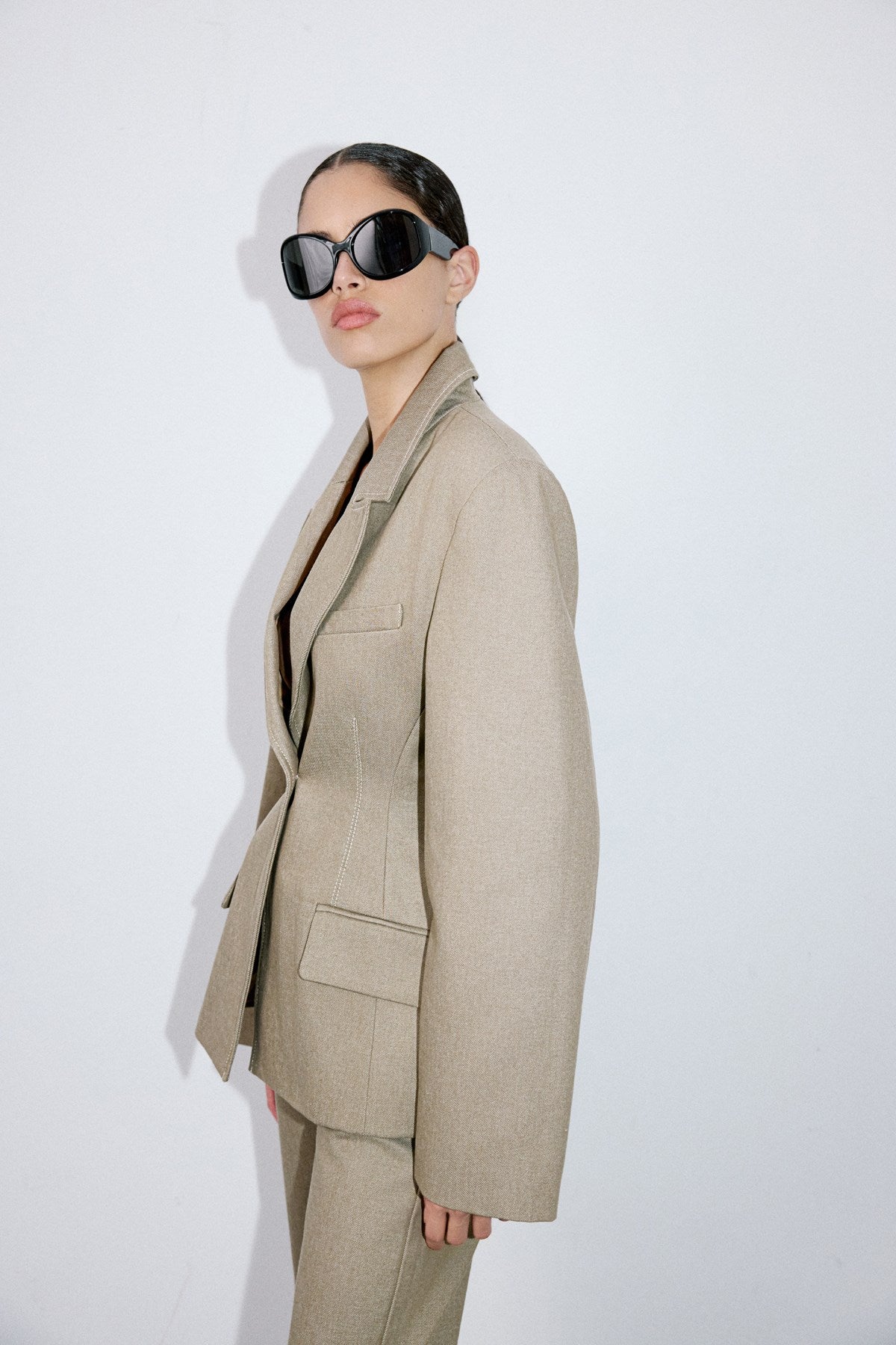Contrast Stitch Lined Blazer