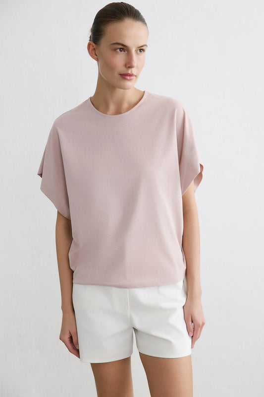 Crew Neck Knit Powder T-shirt