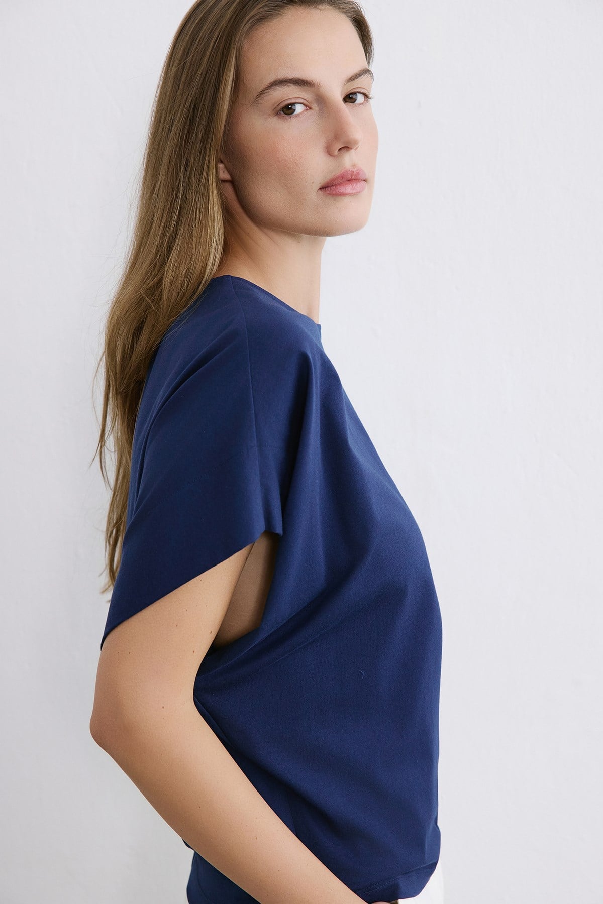 Crew Neck Knit Powder T-shirt