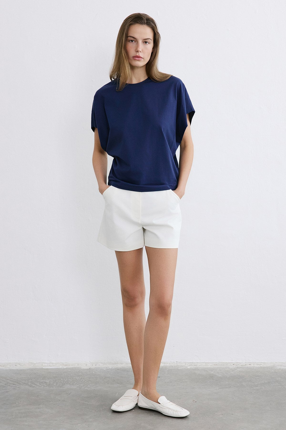 Crew Neck Knit Powder T-shirt