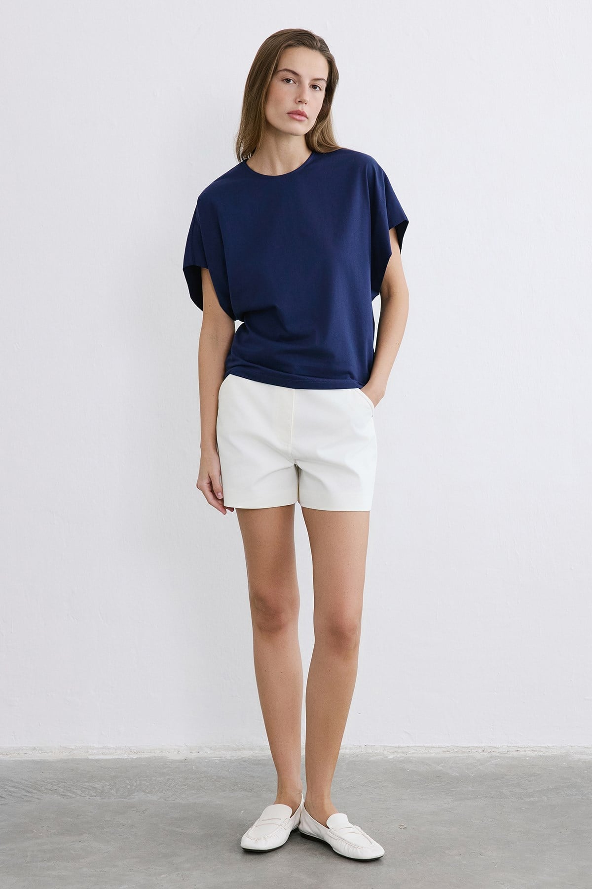 Crew Neck Knit Powder T-shirt