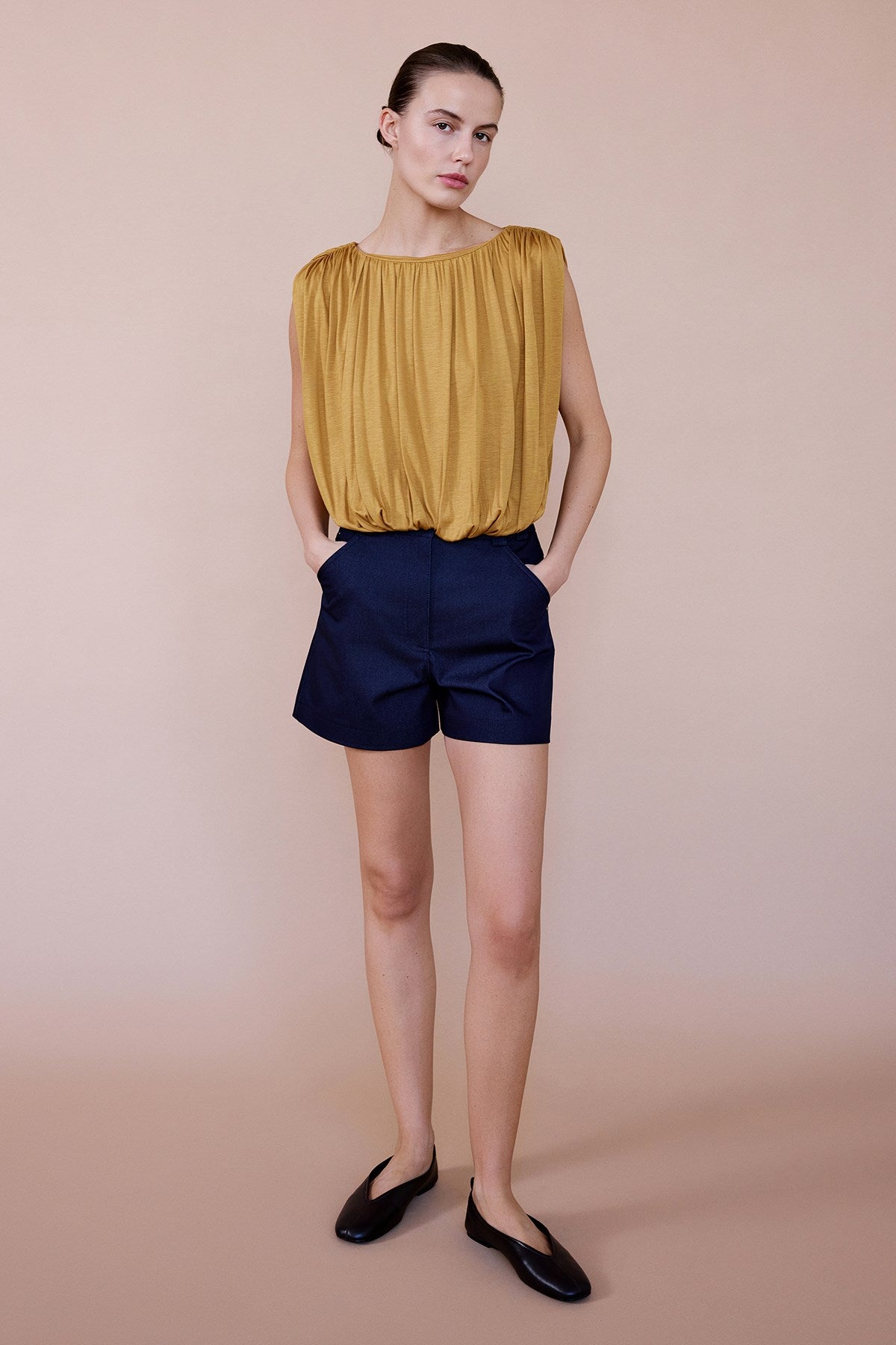 Crew Neck Knitted Tobacco Blouse