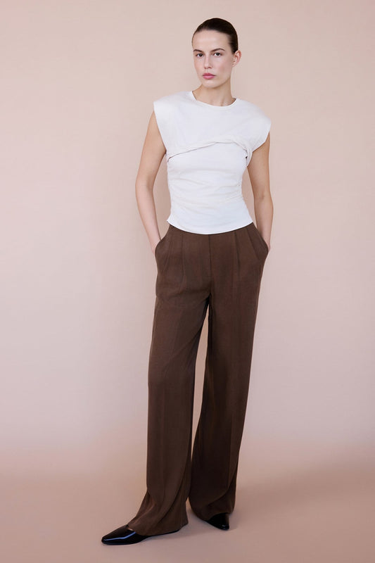 Crew Neck Padded Knit T-shirt