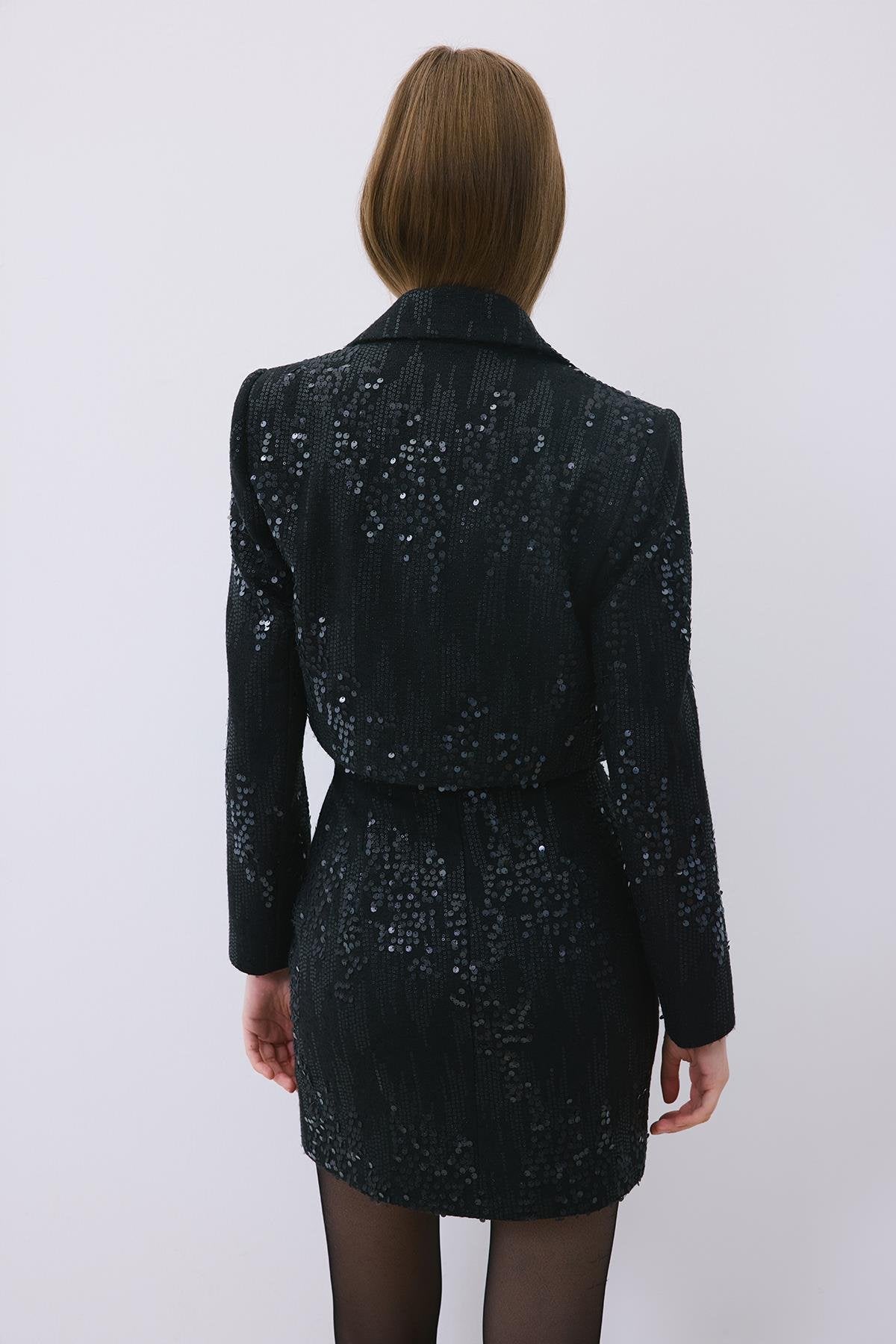 Cropped Sequin Jacket