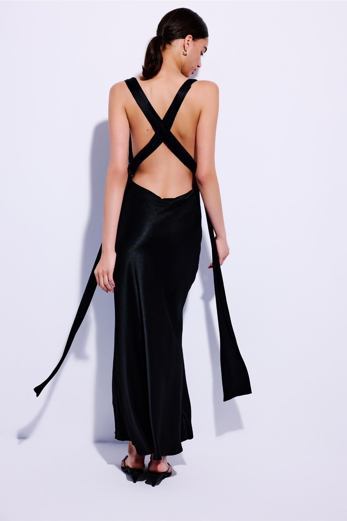 Cross Back Detailed Midi Dress