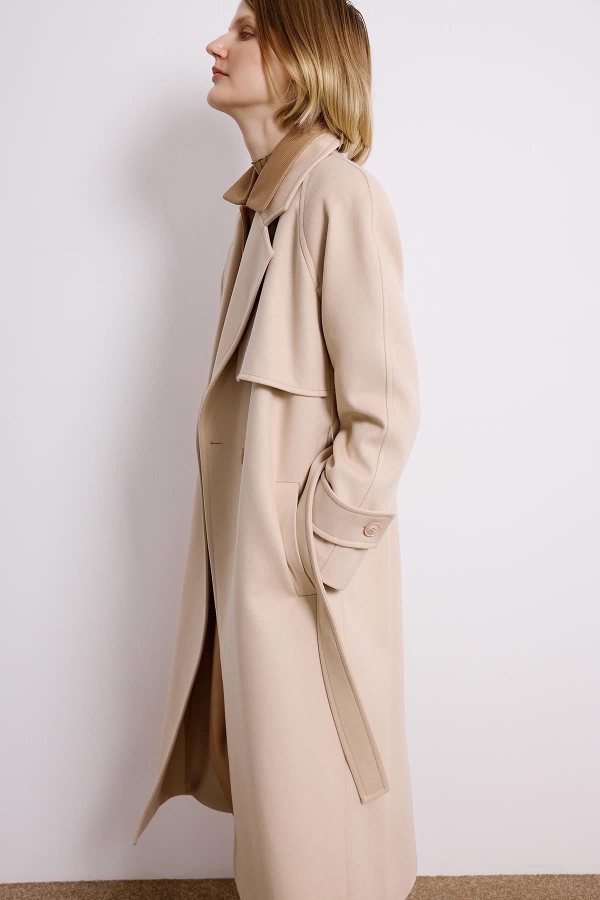 Double-Breasted Long Sleeve Coat