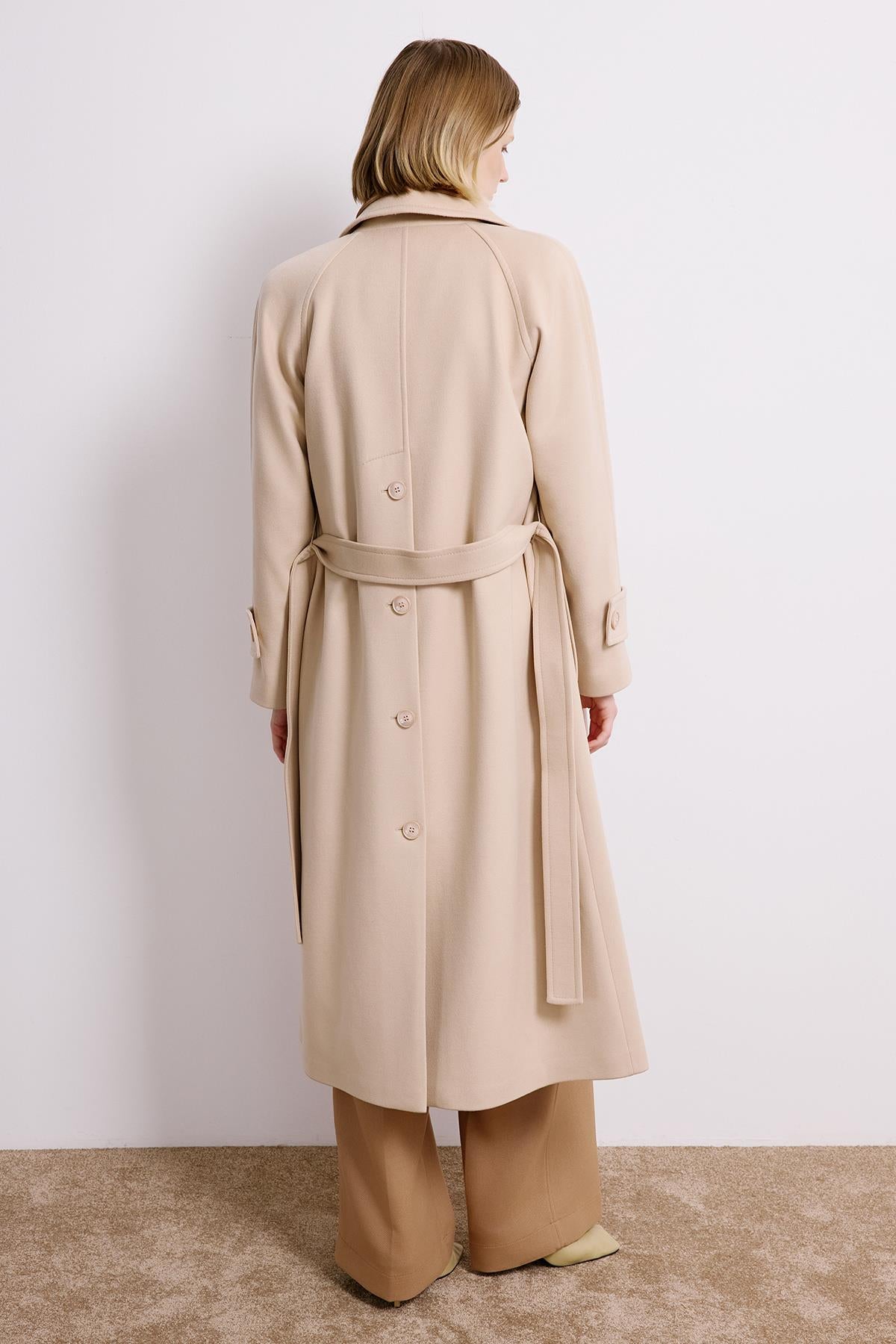 Double-Breasted Long Sleeve Coat