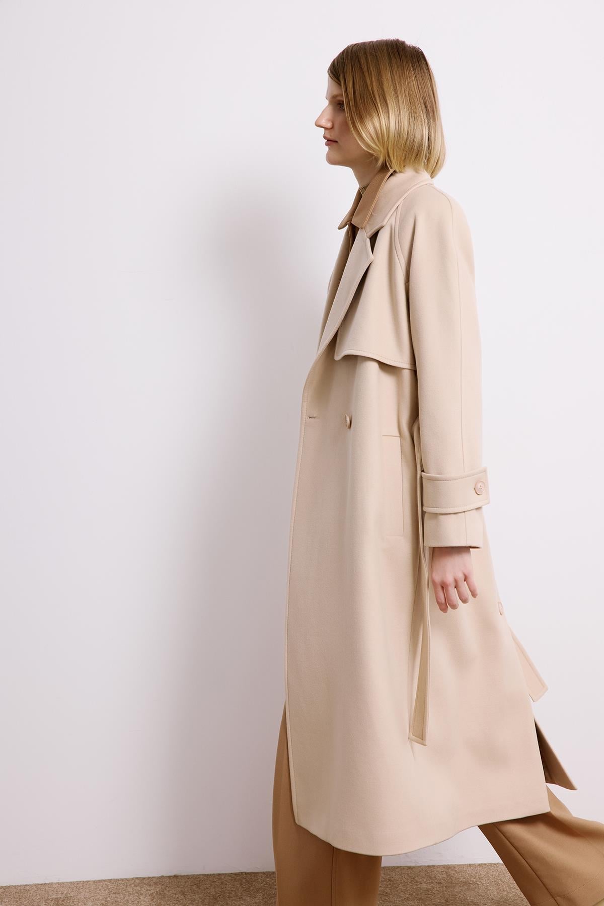 Double-Breasted Long Sleeve Coat