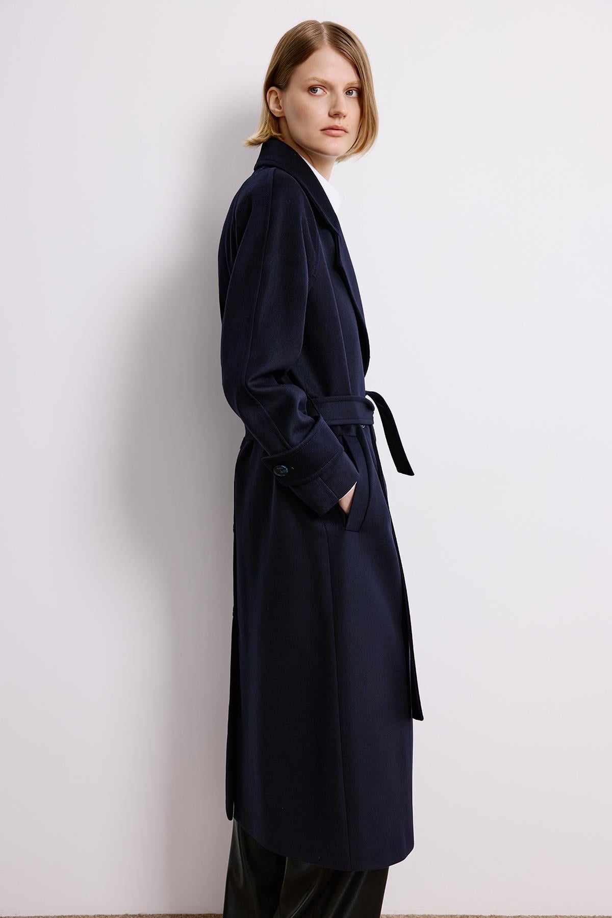 Double-Breasted Long Sleeve Coat