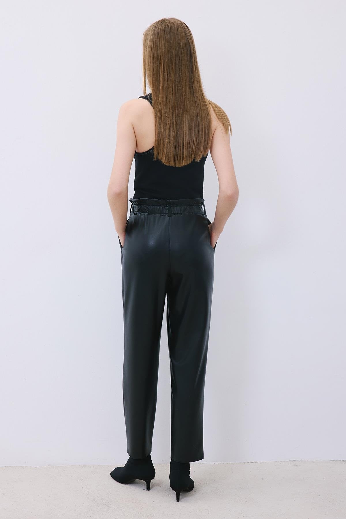 Faux Leather Relaxed Fit Pants