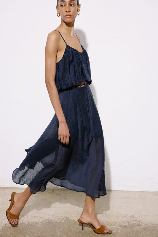 Flared High Waist Midi Skirt