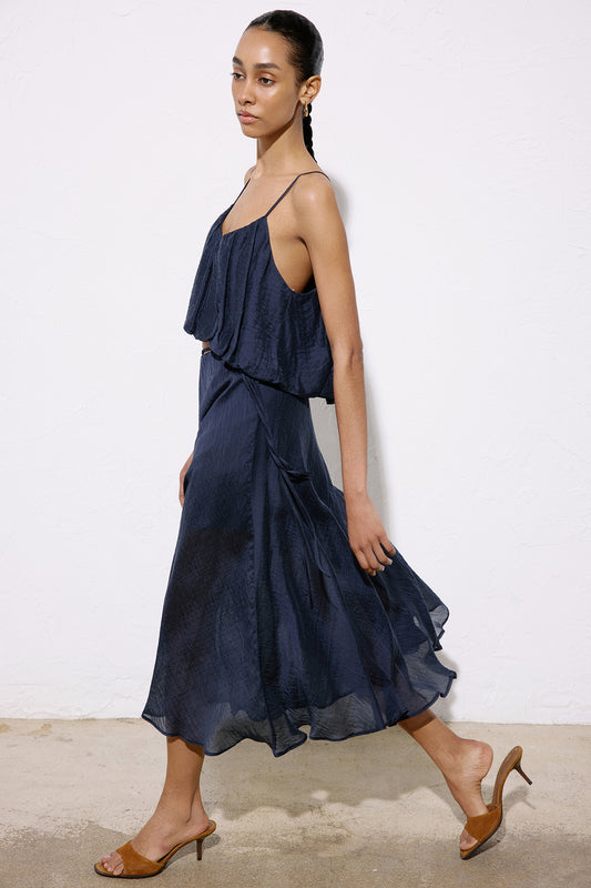 Flared High Waist Midi Skirt