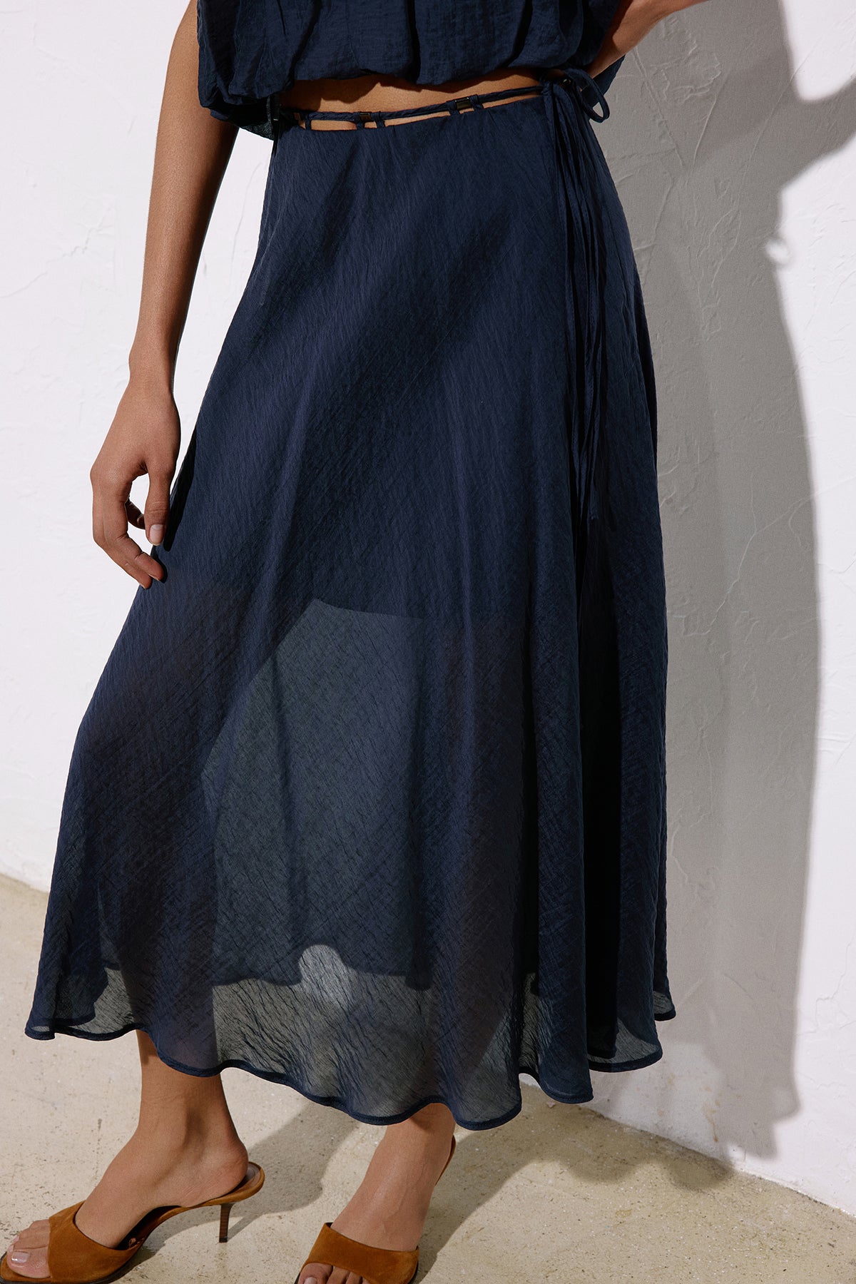 Flared High Waist Midi Skirt
