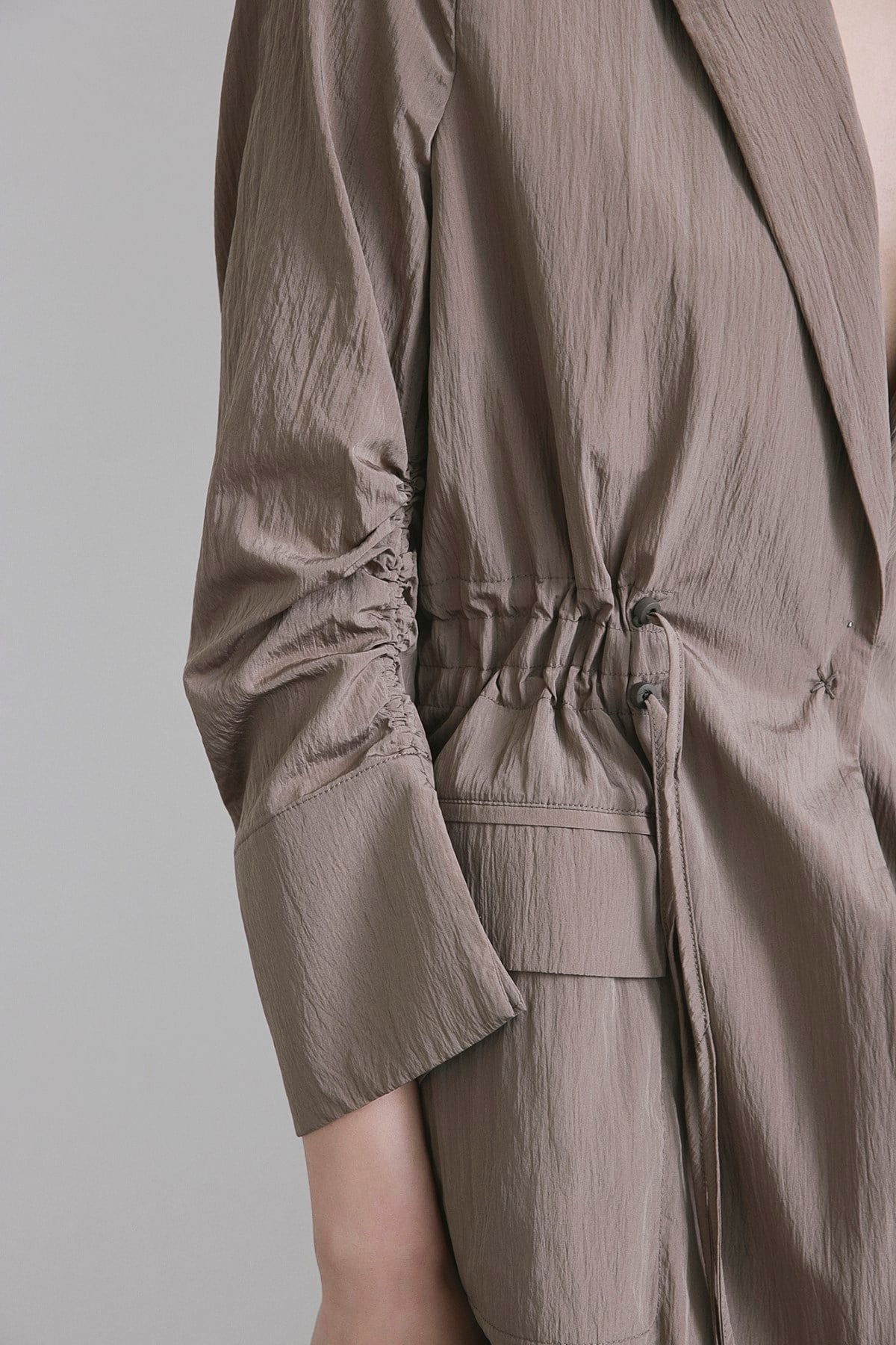 Front Pocket Gathered Detail Jacket