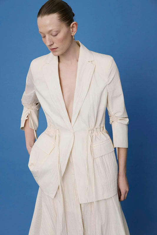 Front Pocket Gathered Detail Jacket