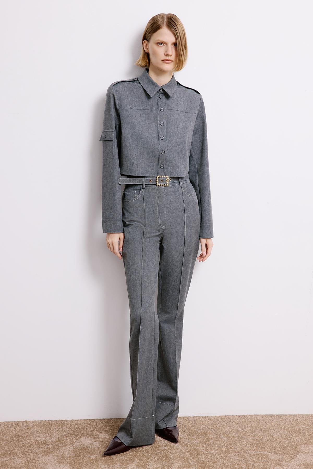 Trousers With Gold Belt