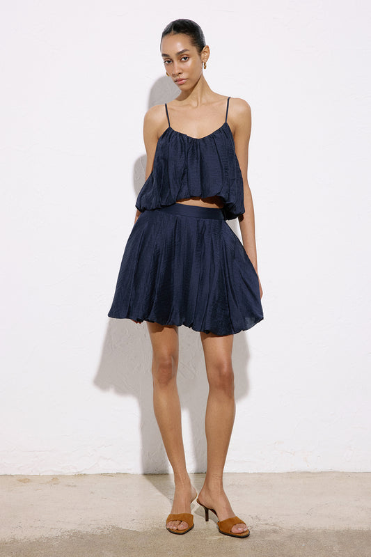 High Waist Balloon Cut Mini Skirt