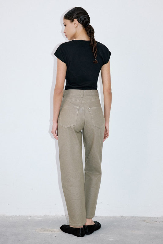 High Waist Barrel Fit Trousers