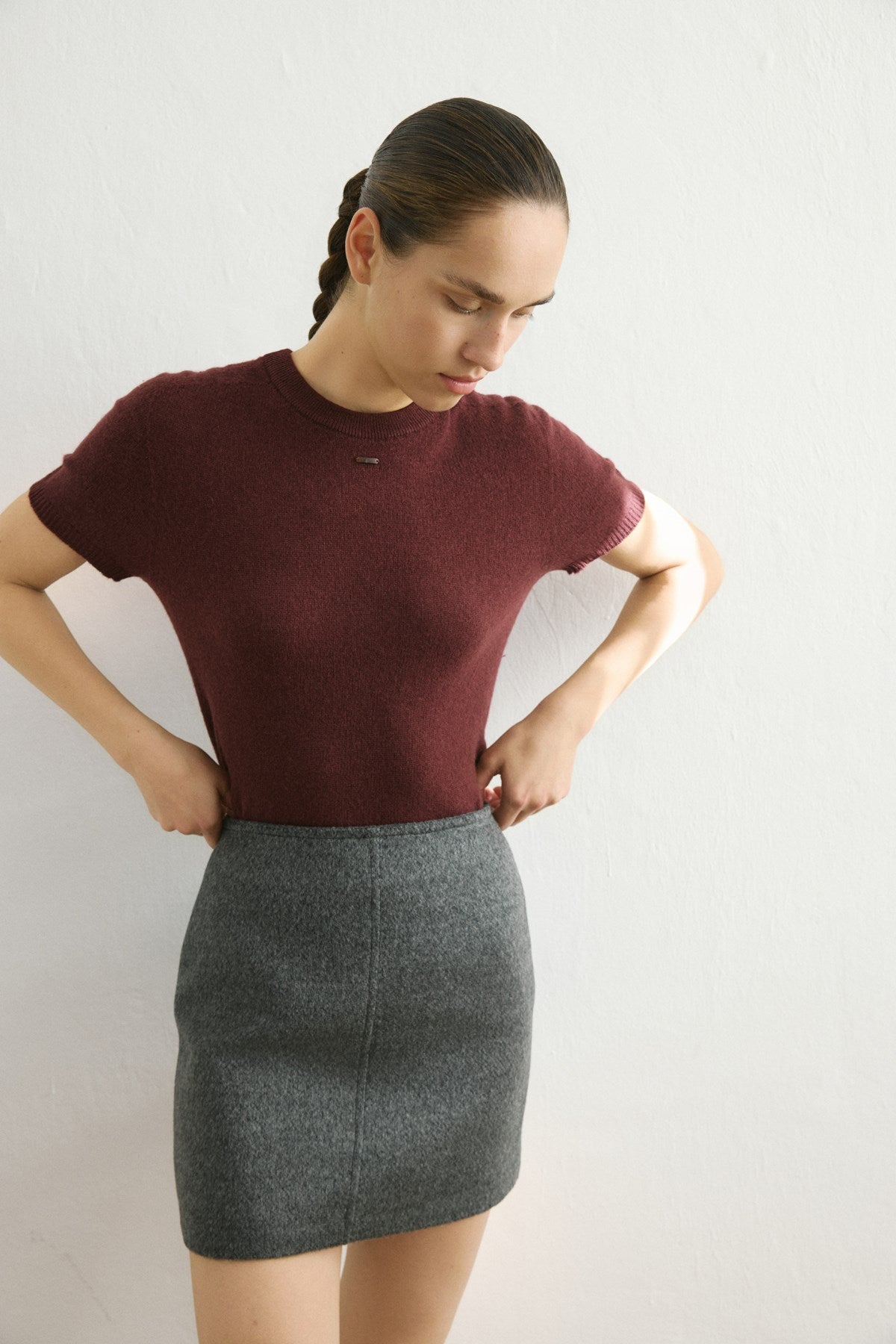 High Waist Cachet A Line Mini Skirt
