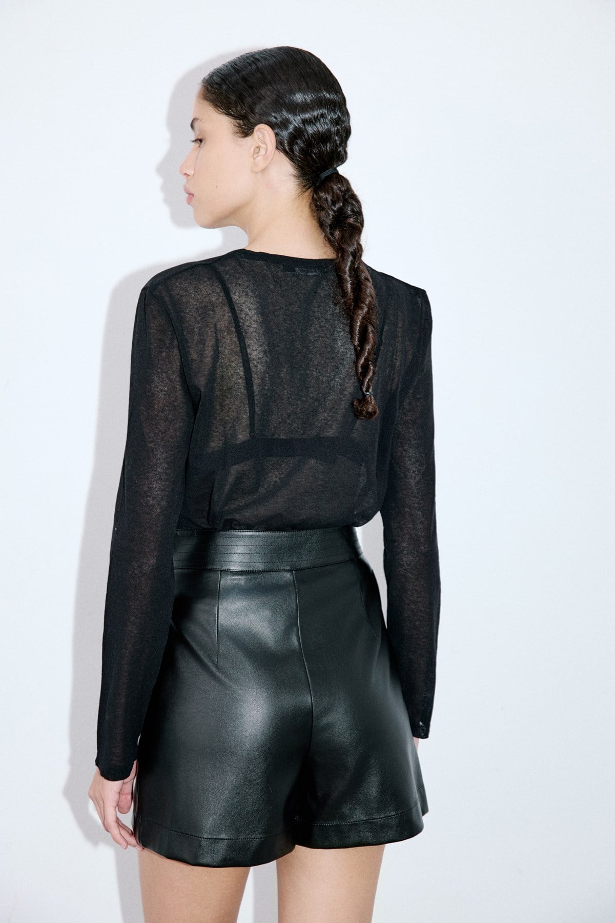 High Waist Faux Leather Shorts