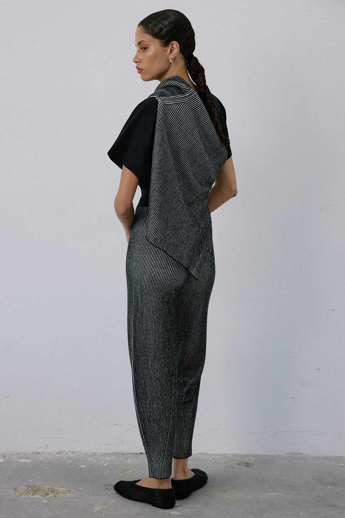 High Waist Knit Balloon Fit Trousers