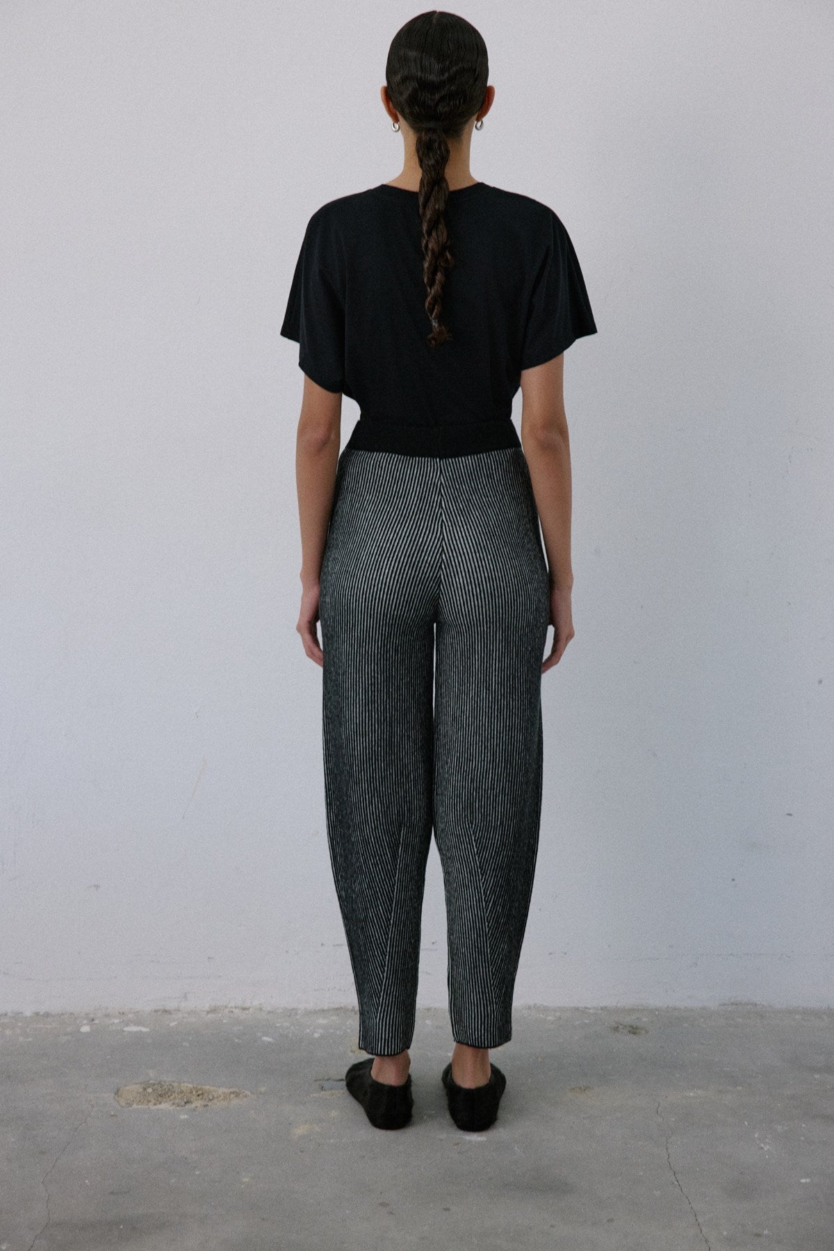 High Waist Knit Balloon Fit Trousers