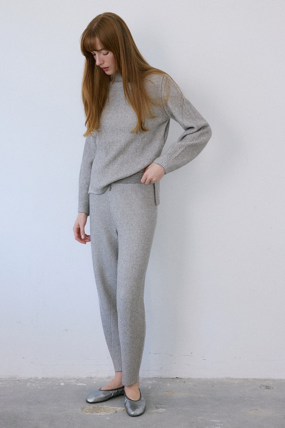 High Waist Knit Balloon Fit Trousers