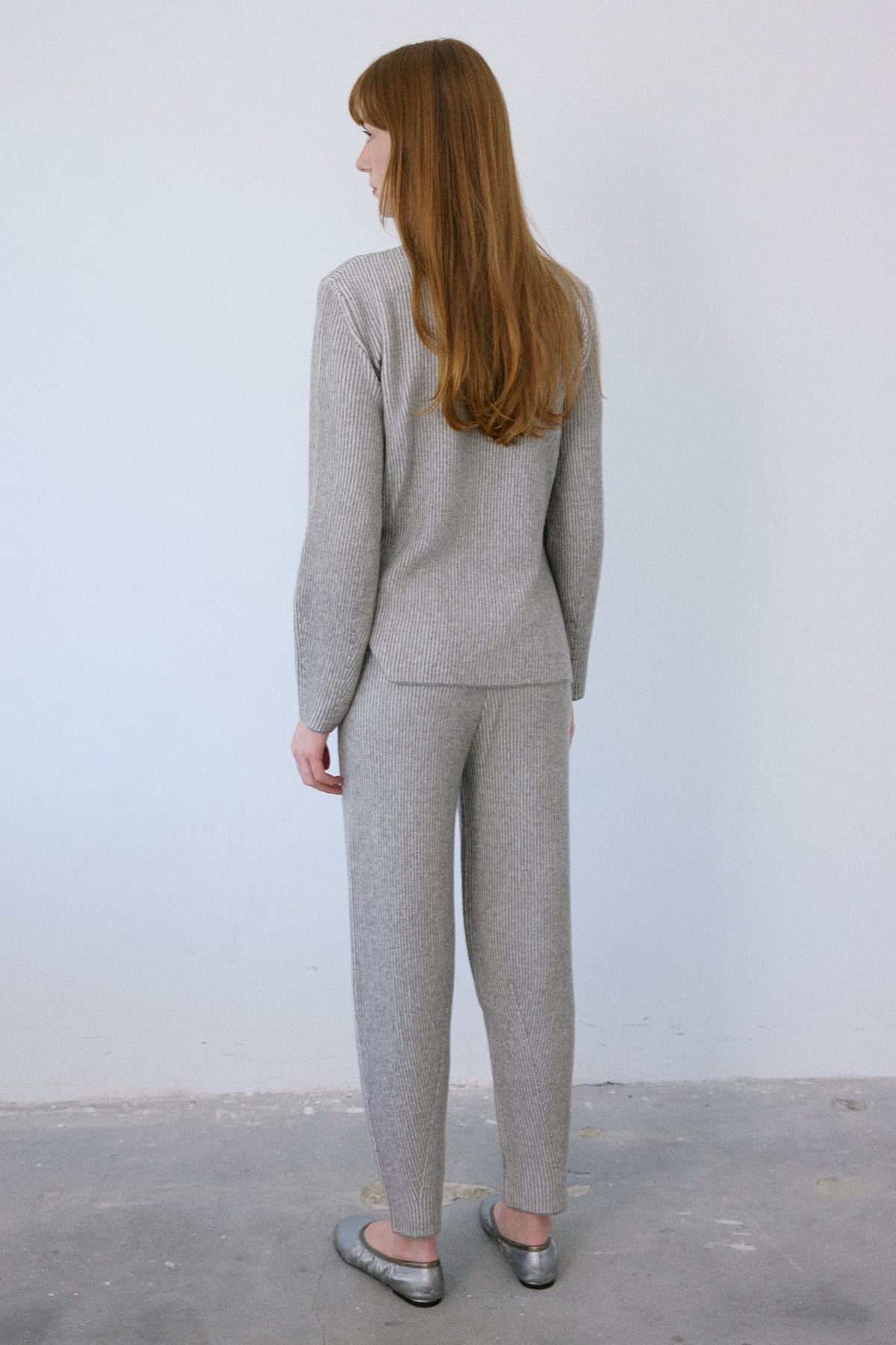 High Waist Knit Balloon Fit Trousers