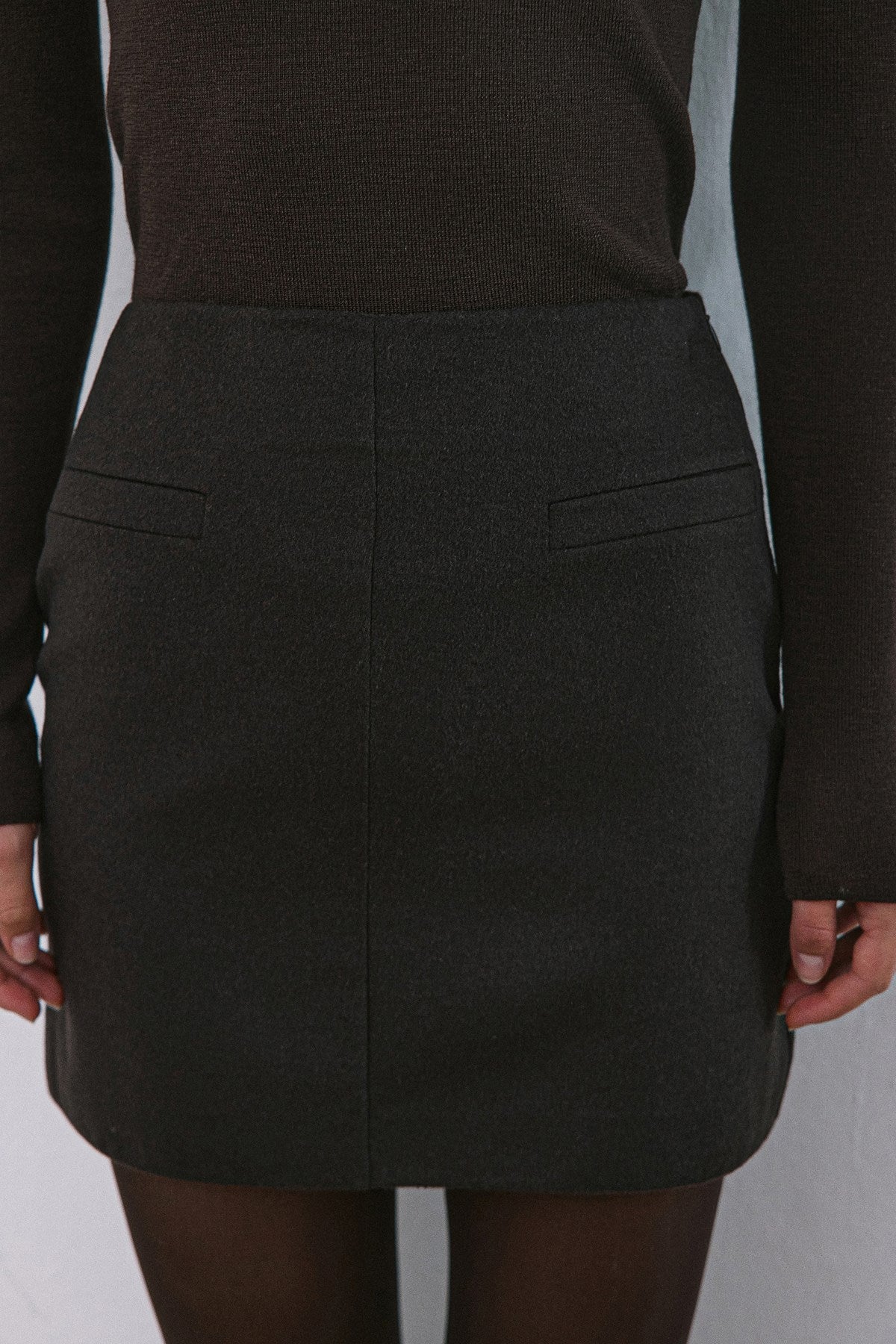 High Waist Lined A-Line Mini Skirt