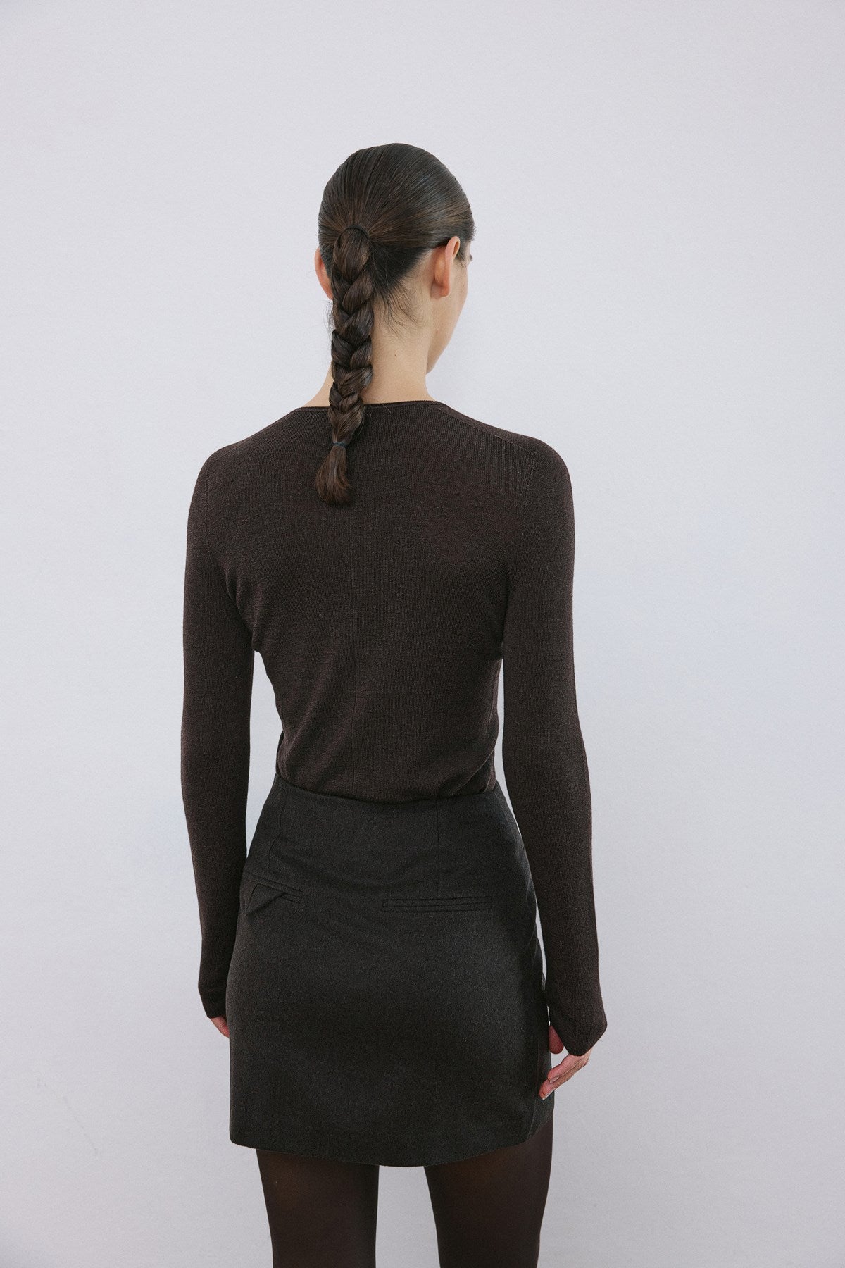 High Waist Lined A-Line Mini Skirt