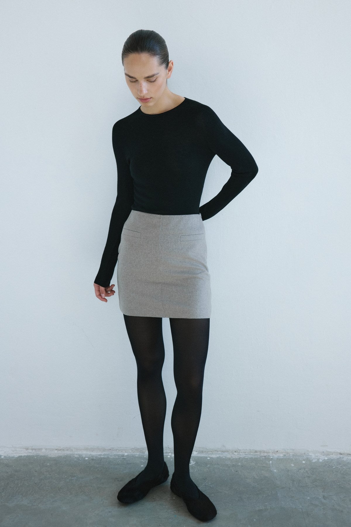High Waist Lined A-Line Mini Skirt